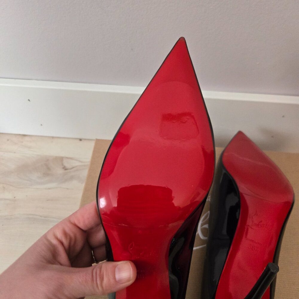 Christian Louboutin "Miss Z" 80mm Black Patent Pumps (38.5) - Picture 14 of 16